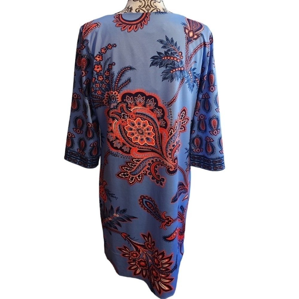 Gretchen Scott sz large blue navy red dress new - Picture 6 of 9